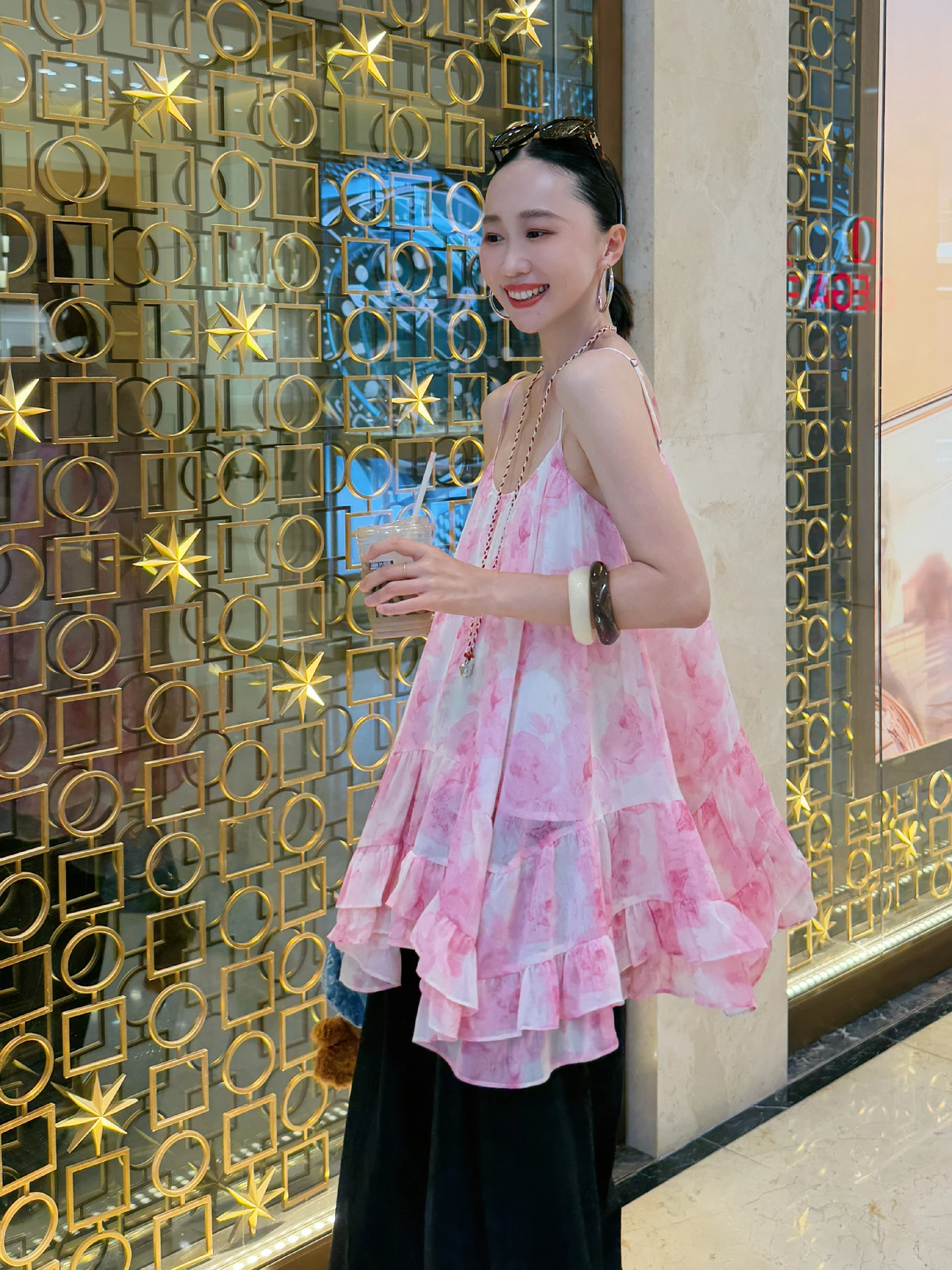 

Милая шифоновая юбка с праздничным принтом и подол-колокольчиком, дышащий легкий летний топ с нерегулярным подолом для женщин, дорожная одежда