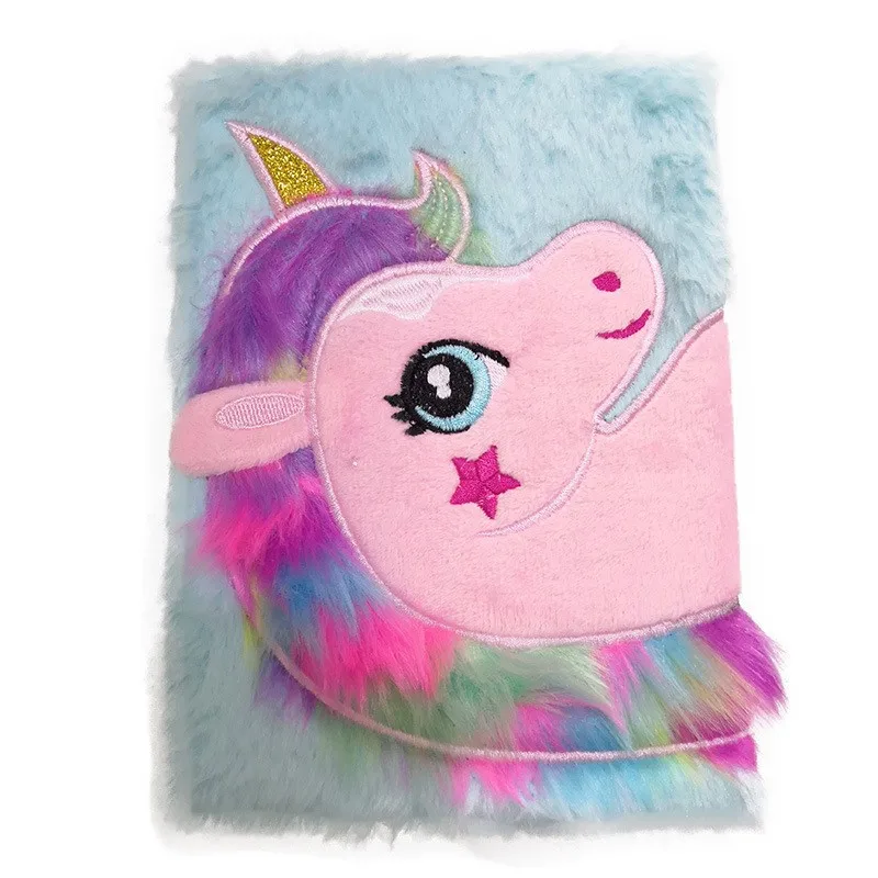 Imagem -02 - Cartoon Fantasy Unicorn Plush Notebook Caderno Macio Rosa Notes Diário Manual Material Escolar de Volta às Aulas Livro Novo