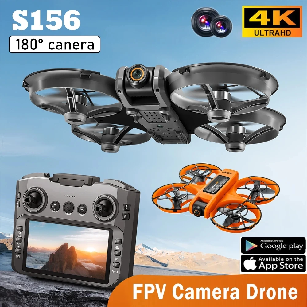 

S156 Мини FPV Бесщеточный двигатель RC Дрон WIFI 4K Двойная камера Оптическое позиционирование потока ЖК-экран Дистанционное управление БПЛА Квадрокоптер Игрушка