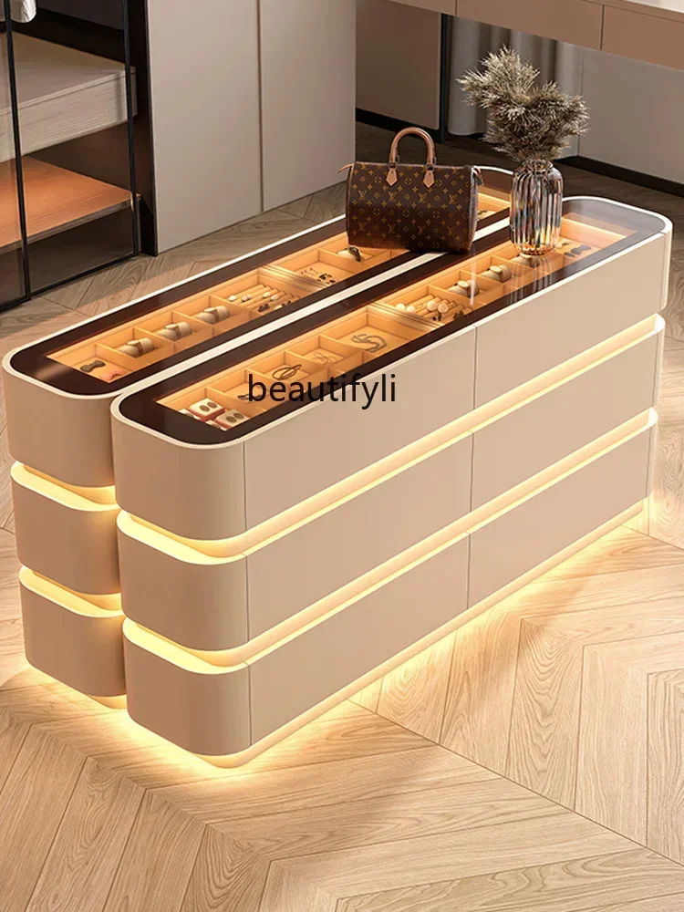 

ssK178 living room against the wall storage chest cabinet light luxury cloakroom Nakajima Taiwan home floor jewelry display cabi