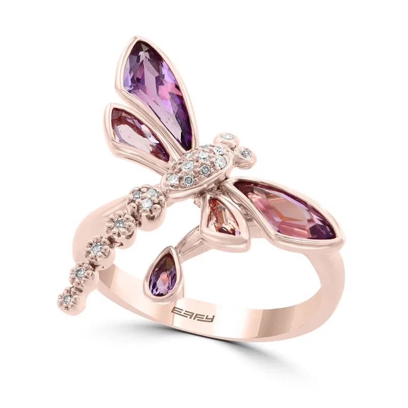 Milangirl Women Ladies Ring Romantic Beautiful Lovely Dragonfly Insect Rose Gold Color Female Ring for Party Jewelry - Image 2