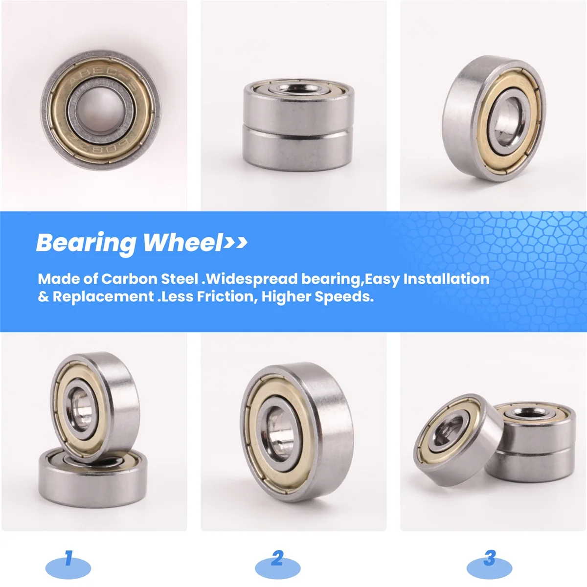 FLLF 10pcs 8 x 22 x 7mm Rodamentos para scooter de skate Rodas ABEC-5 608ZZ