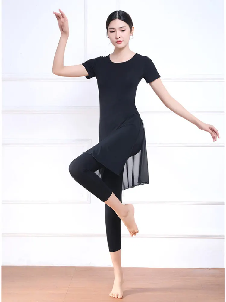 

Modern Classical Dance Costume Yoga Fitn Practice Long Sve Body a Outfit Women's Traditional Ethnic Stage Wear