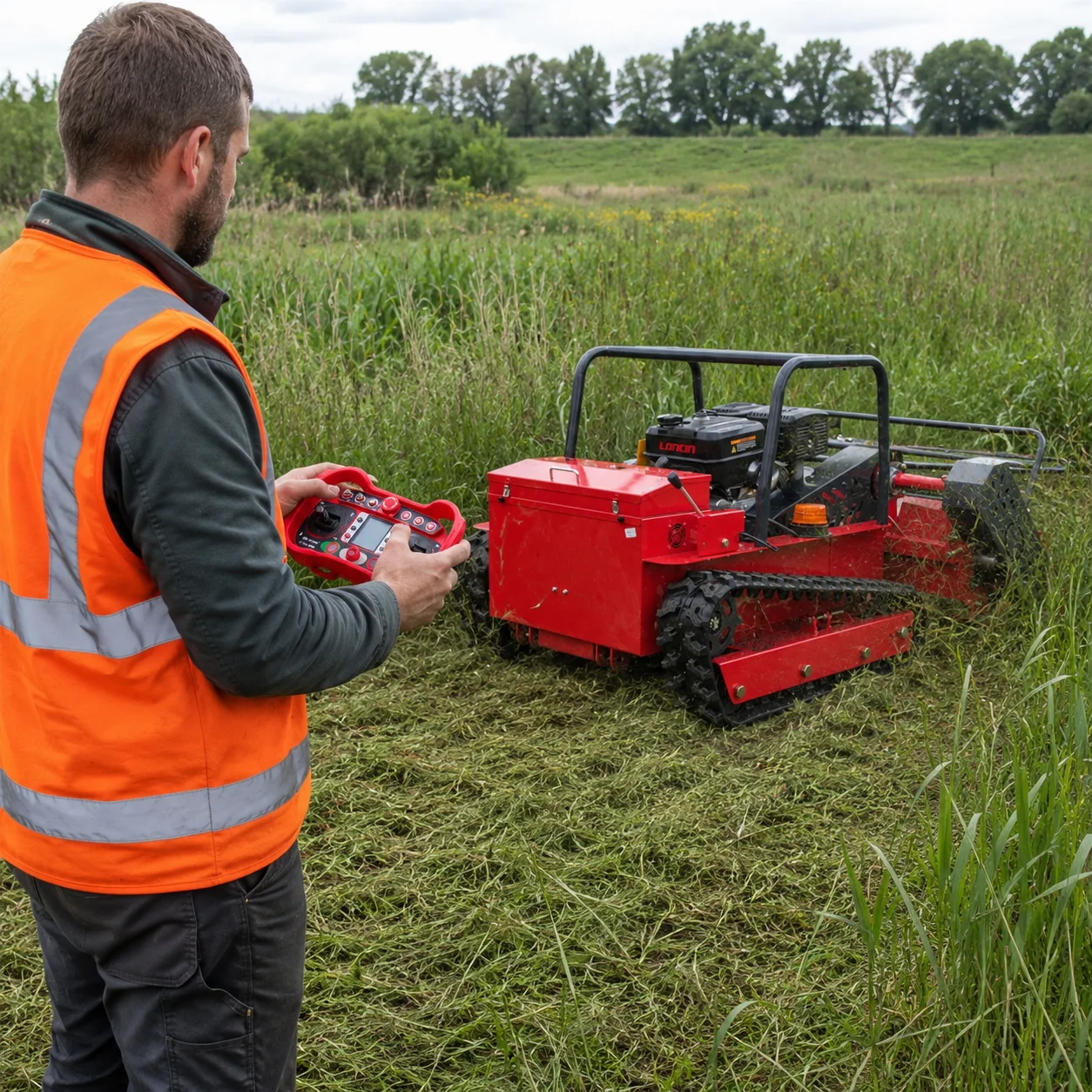 Professional Manufacturer Robot Lawn Mower 1000mm 1200mm Cutting Width Crawler Design Agriculture Orchard