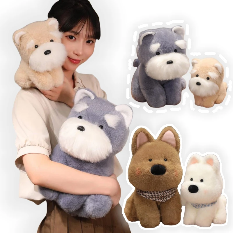 

1Pc 25/35/45CM Cute Plush West Highland Bib Dog Plush Toy Schnauzer Dolls Stuffed Soft Dog Pillow Toy for Birthday Xmas Gifts