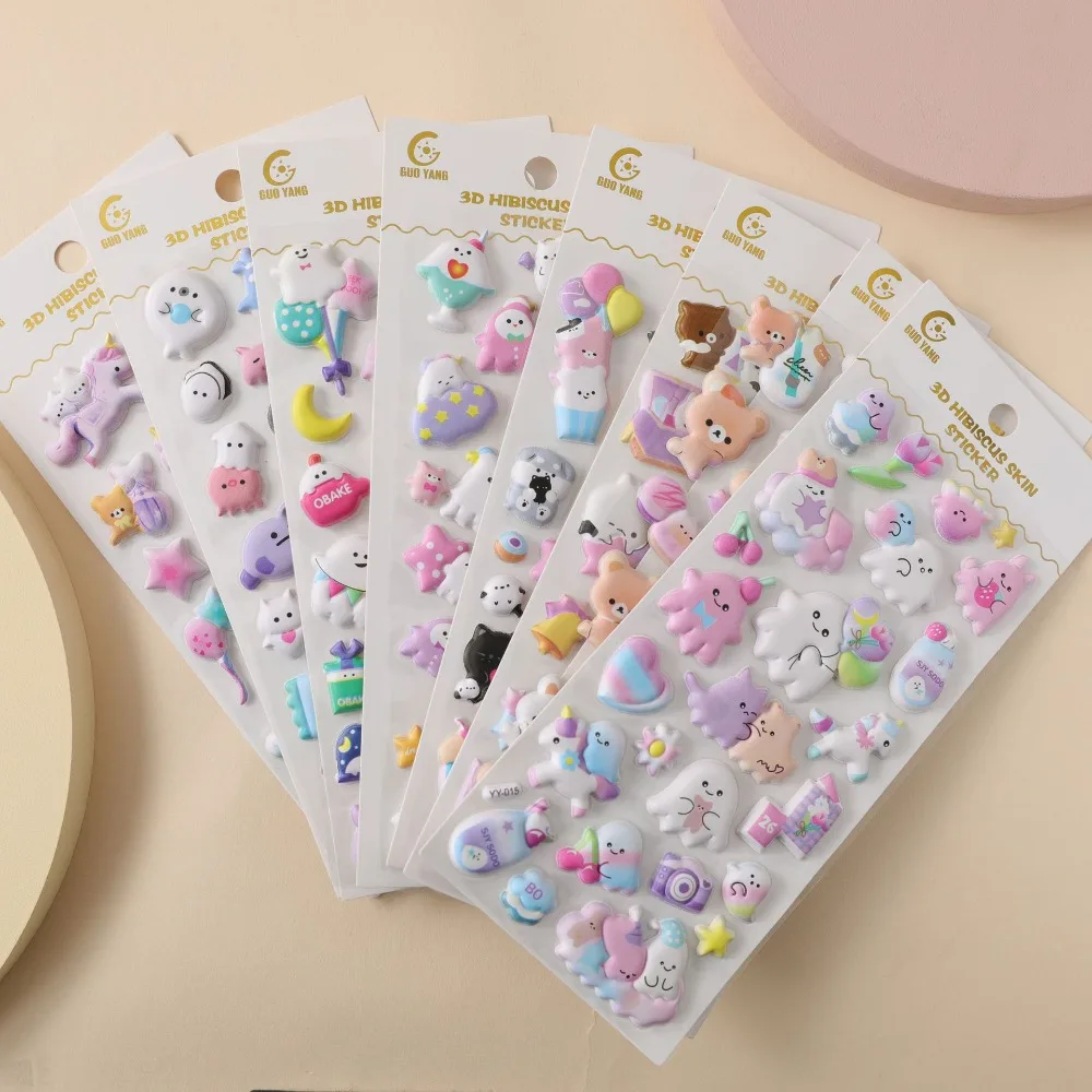 

Cute Cartoon High-Appearance-Level 3D Embossed Stickers DIY Journal Stickers for Kids Fun Foam Stickers Decorative Sticker Gifts