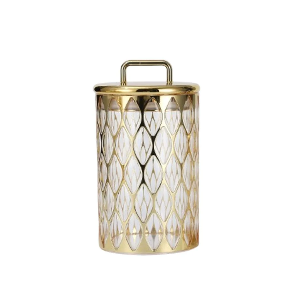 

Gold-plated Food Storage Jar Acrylic Transparent Airtight Container Moisture-proof with Lid Sealed Jar Dry Goods Storage