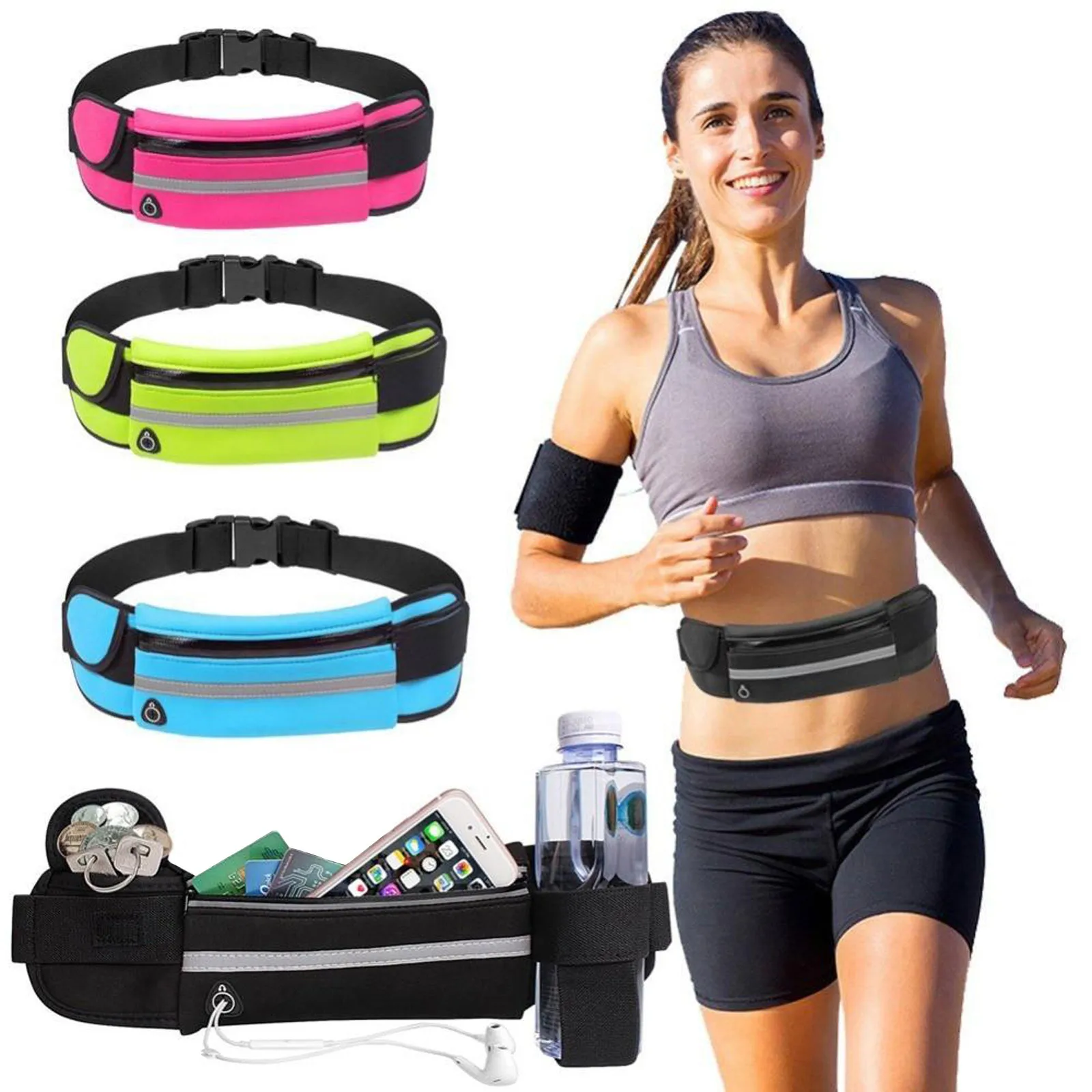 

Sports Waist Pack Women Men Running Belt Waist Bag Waterproof Wallet Men Pouch Belt Portable Phone Holder Phone Bag
