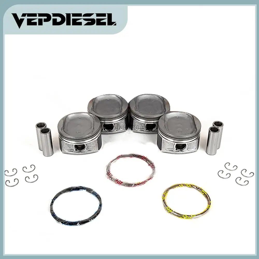 4 Set Engine Piston… - image