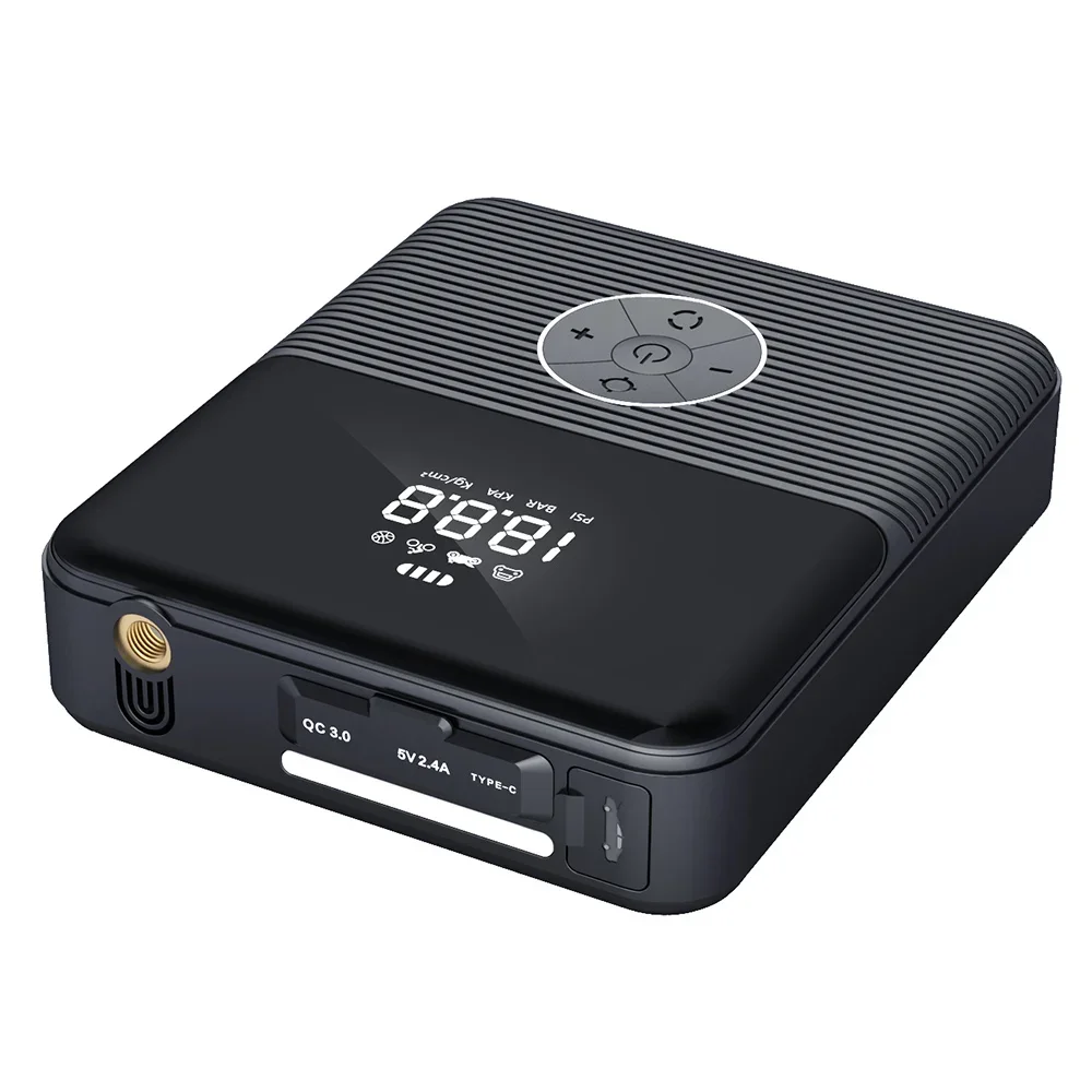 

l Portable 4 in 1 car battery pack booster charger power bank built in air compressor output car jump starter