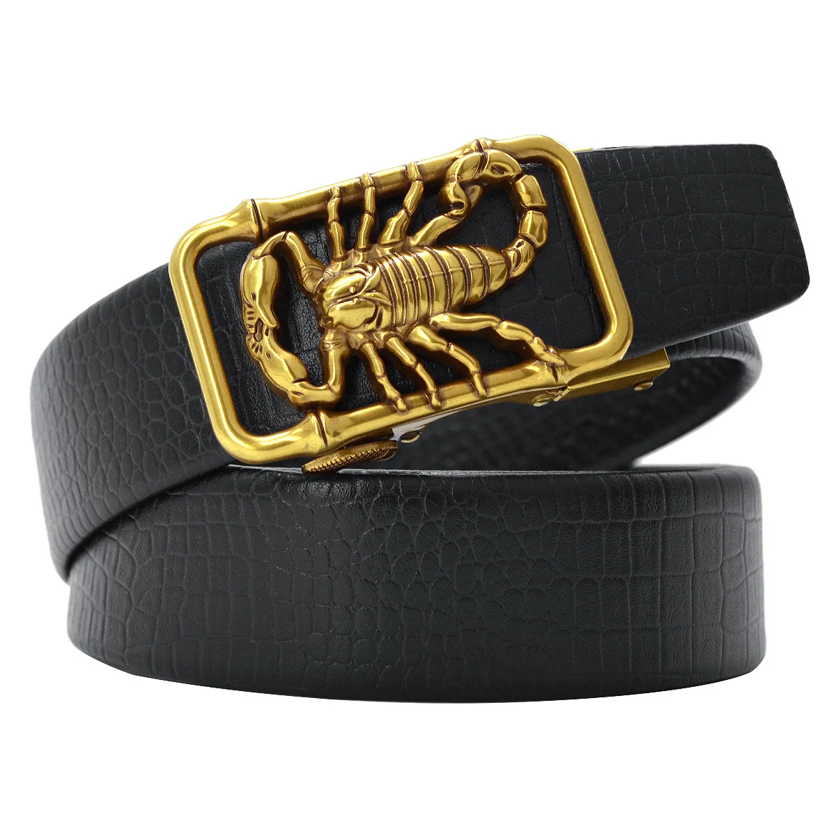 Men Plus Large Size 130 140 150 160 170cm Scorpion 3D Buckle Belts Leather Automatic Buckle Punk Belt Designer Belt Animal 2023