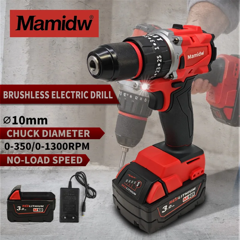 

Электрическая дрель 150 Нм, бесщеточная аккумуляторная ударная дрель декоративной команды для аккумуляторного штифта Milwaukee 18 В, электроинструмент