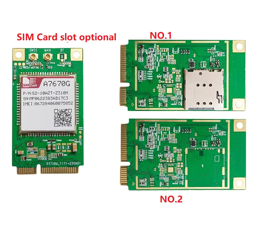 SIMCOM A7670G MINIPCIE cat1 4G with SIM card slot / without SIM card slot support GPS for globle compatible with SIM7070 Series