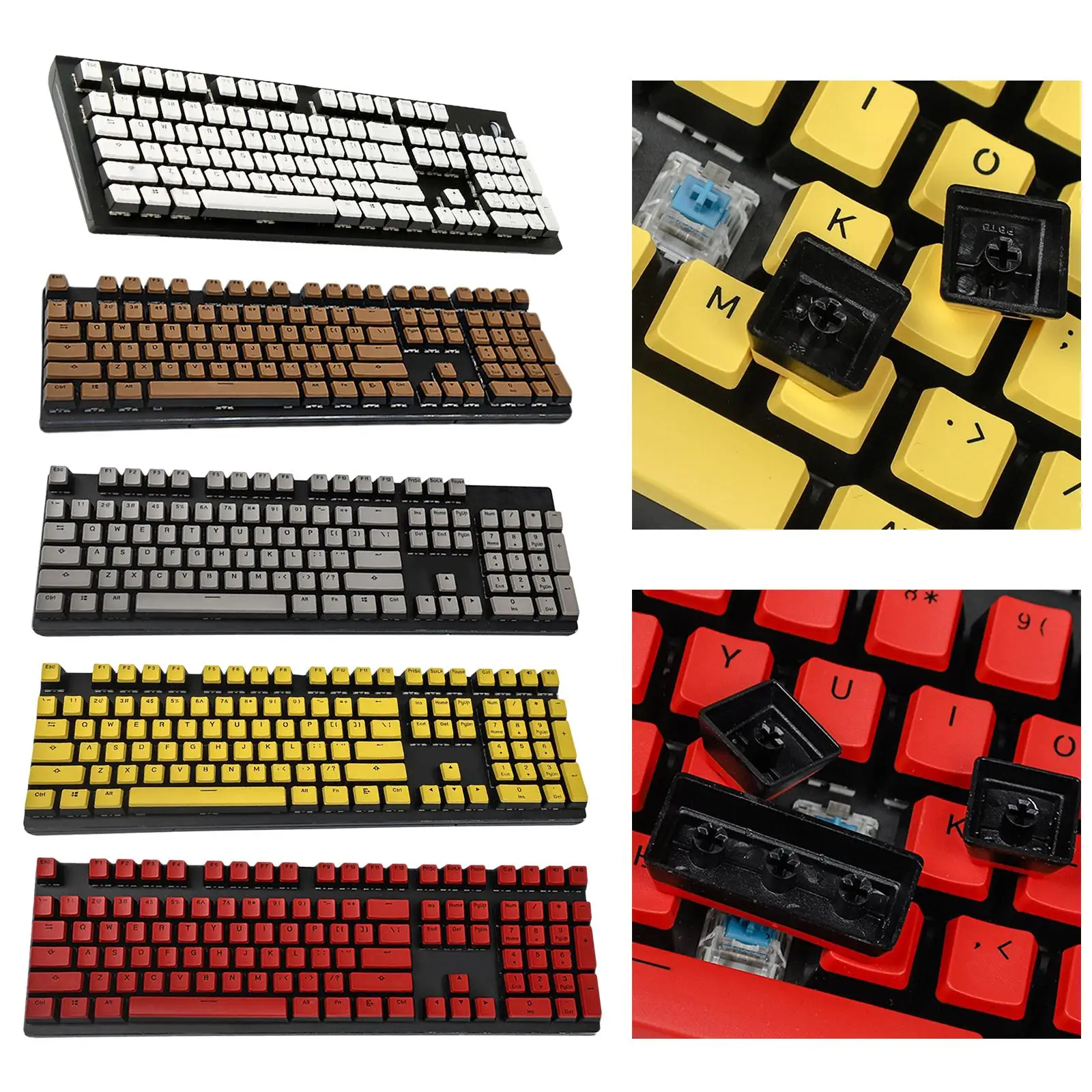 

PBT Keycaps, Double-Shot PBT Keycap Set, for CherryMX mechanical keyboard, Full