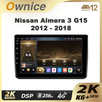 Ownice K6 + 2K 13.3 for Nissan Almera 3 G15 2012 - 2018 Car Radio Multimedia Video Player Navi Stereo GPS Android 12 No 2din DVD