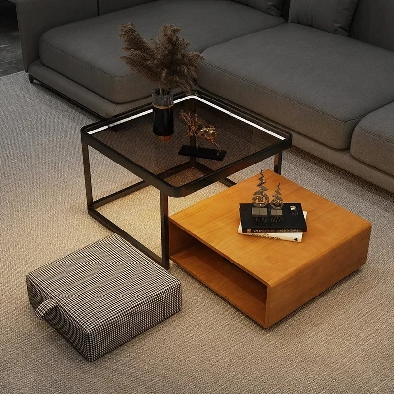 Square Organizer Coffee Tables Corner Design Cheap Minimalist Living Room Side Table Breakfast Table Basse Pour Salon Furniture
