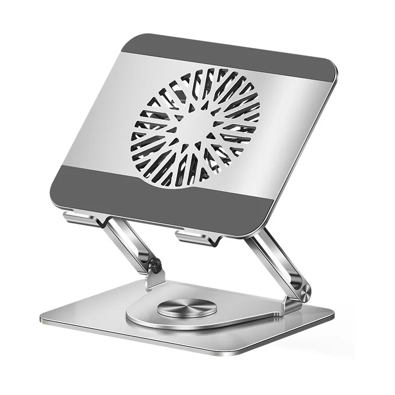 New carbon steel laptop folding stand desktop lifting and heightening fan cooling and rotatable