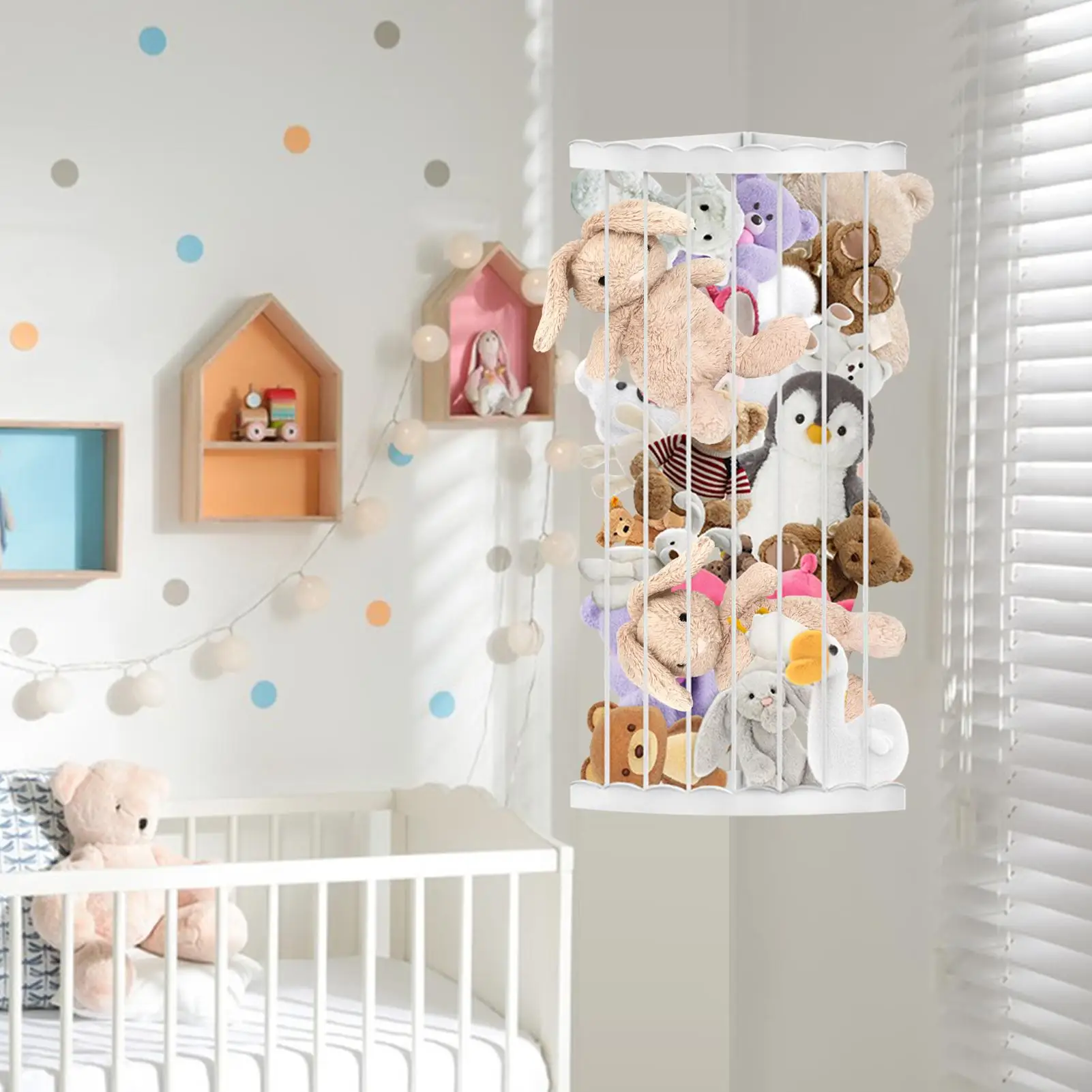 

Угловой стеллаж для хранения чучел животных, регулируемый стеллаж для хранения чучел животных, органайзер для дисплея, прочный стеллаж для хранения игрушек, экономит место