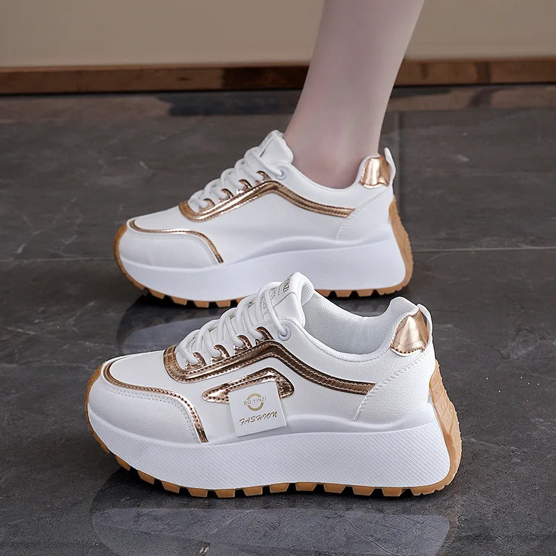 

Dad's shoes, women's 2026 spring sports running casual shoes, thick soled white shoes