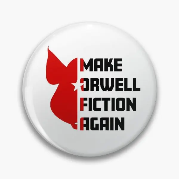 Make Orwell Fiction Again  Soft Button Pin Collar Women Creative Cartoon Jewelry Decor Cute Hat Metal Clothes Fashion Badge