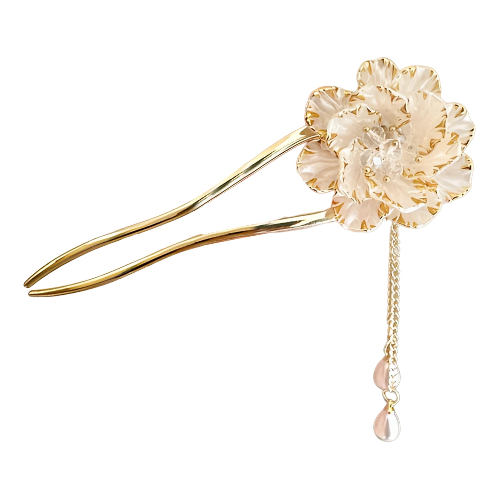Elegant Hair Stick Peony Flower Tassel for Cheongsam Hanfu Traditional Chinese Retro Hairpin Accessory Gift Jewelry view 3