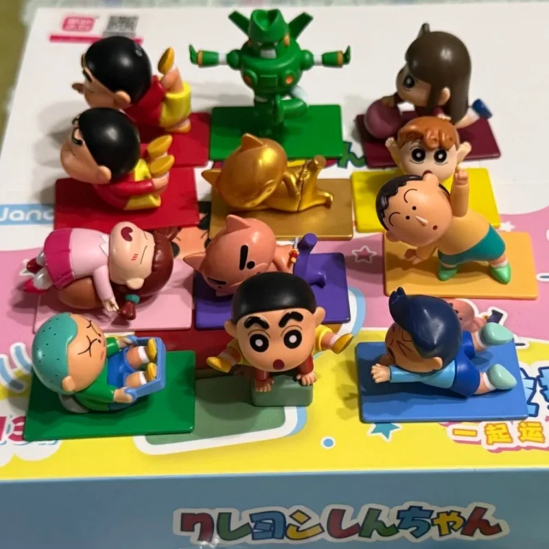 

In Stock Crayon Shin Chan Let'S Exercise Together Series Blind Box Cute Grain Ornament Mini Mystery Bag Surprise Xmax Toys Gifts