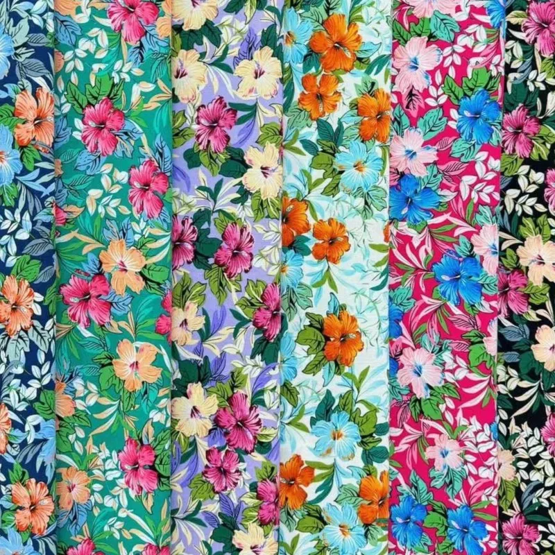 

Floral fabric Spring /Summer Fabric Printed Fabric,45s artificial Cotton Printed cotton silk dress Pants clothing Fabric