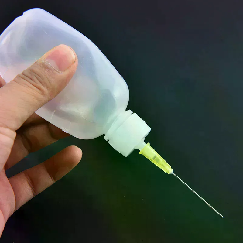 3pcs 50ml Transparent Polyethylene Needle Dispenser Bottle for Rosin Solder Flux Paste plus 3 Needles