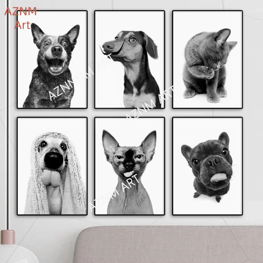 Sphinx Cat French Bulldog Animal Art Canvas Painting Nordic Poster And Print Living Room Home Decor Wall Pictures view 3