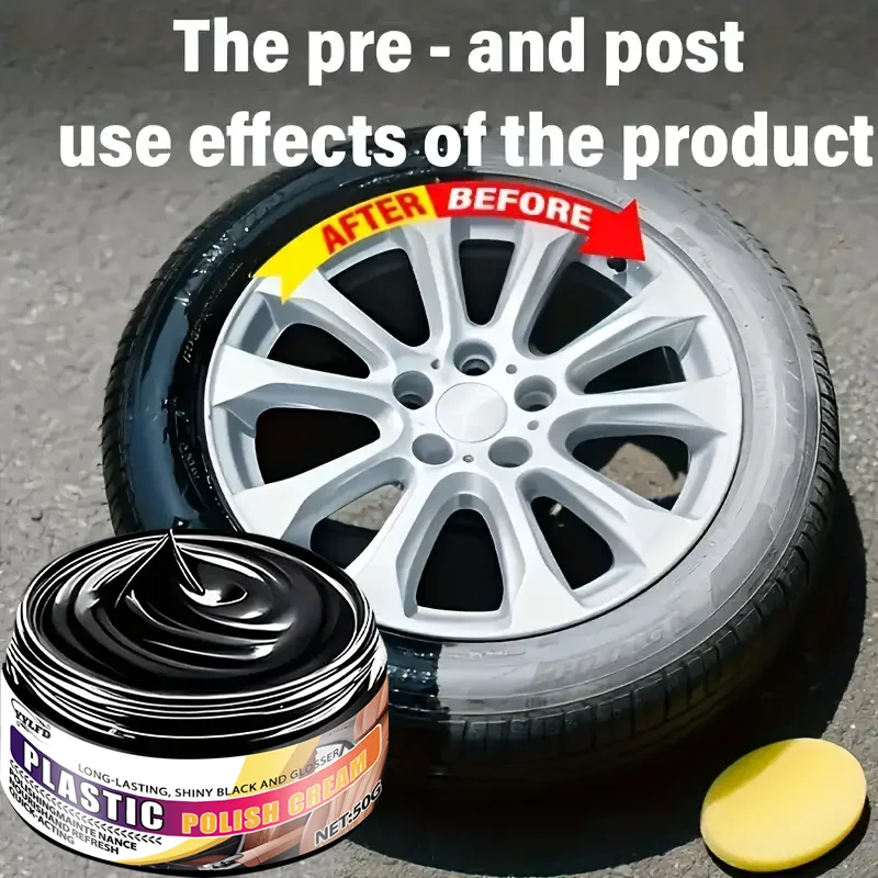 น้ำยาซ่อมพลาสติกยานยนต์-แว็กซ์ขัดพลาสติกภายในและภายนอก, ครีมซ่อมรอยขีดข่วนและป้องกันการเสื่อมสภาพ, เหมาะสำหรับยางรถยนต์