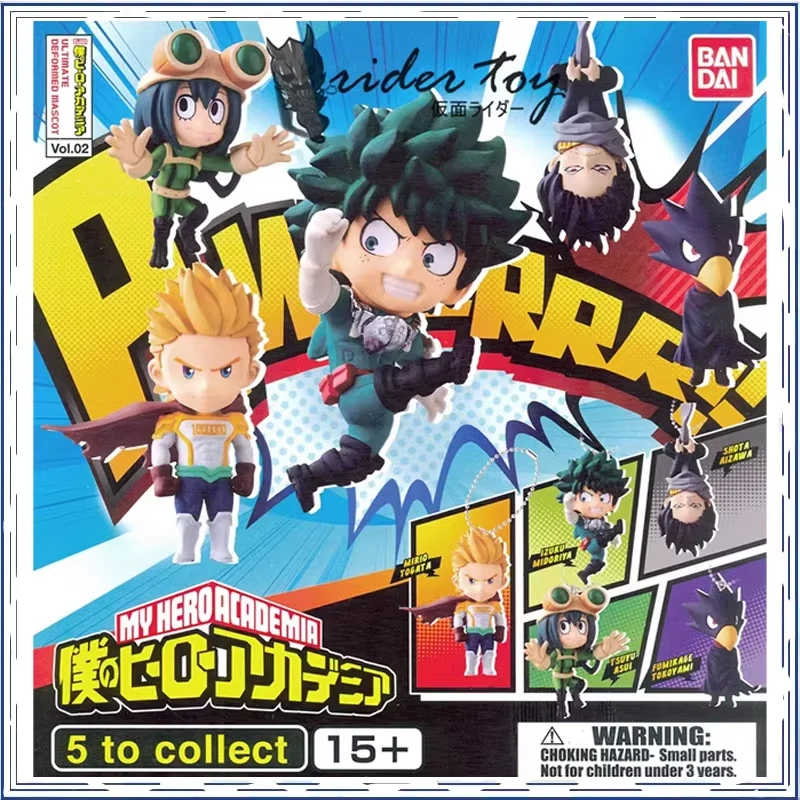 BANDAI Anime My Hero Academia Asui Tsuyu Midoriya Izuku GASHAPON Christmas Gifts or Collection Genuine Action Figure Model Toys