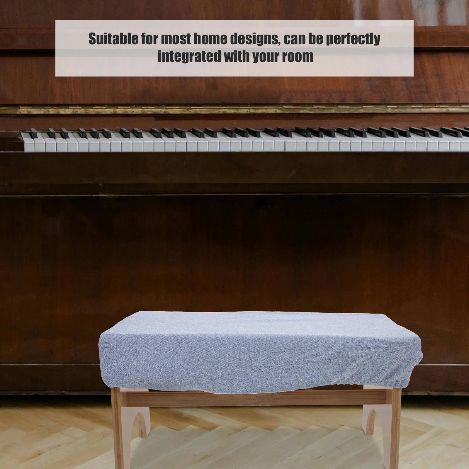 Elastic Piano Bench Cover Stretchable Dining Bench Protector Washable Polyester Chair Cover for Stool Sofa Salon Dust Proof