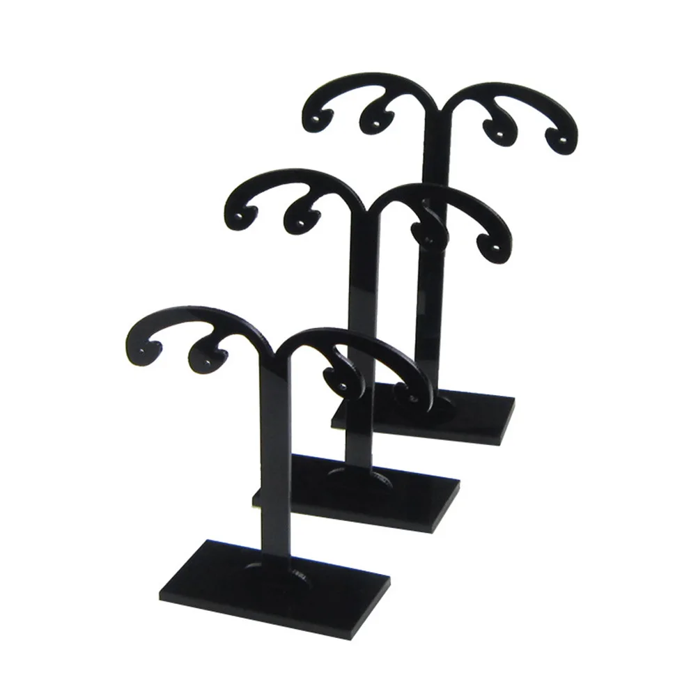 

2Sets Acrylic Earrings Holder Black Minimalist Jewelry Organizer Perfect for Earrings Bracelets Rings Jewelry Display Stand