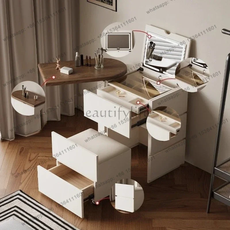 Bedroom Simple Modern Light Luxury Small Clamshell Dressing Table Multi Functional Makeup Vanities Vanity Makeup Desk