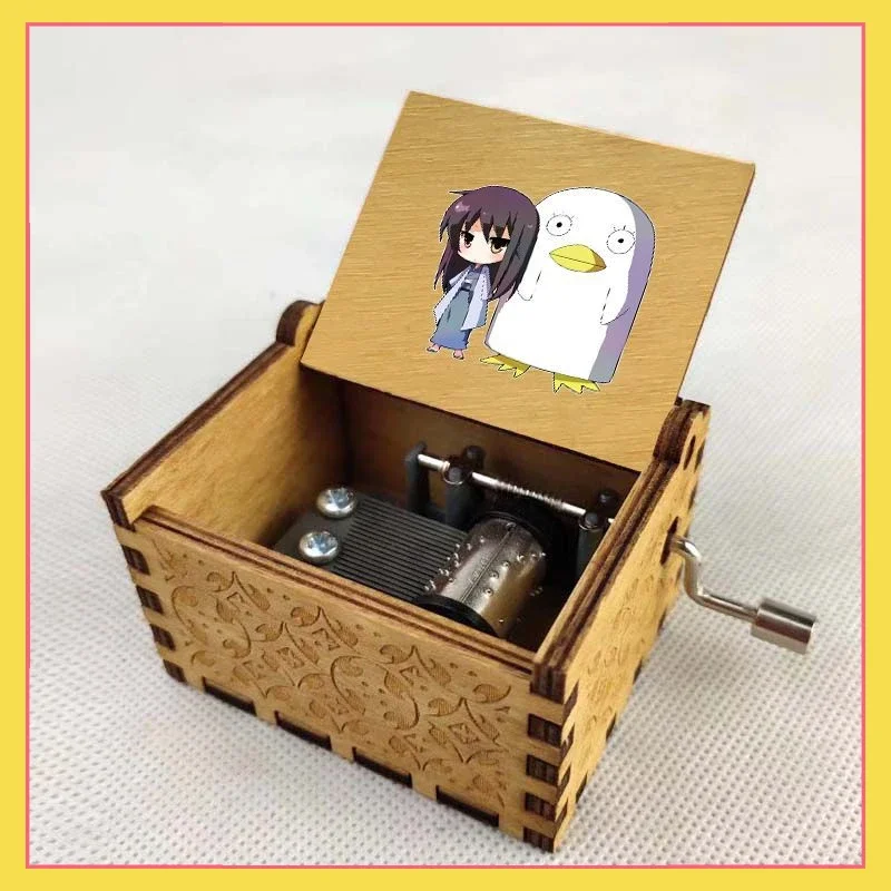 

Anime Silver Soul Cartoon Peripheral Music Box Classical Hand cranked Music Box Boutique Ornament Retro Wooden Music Box