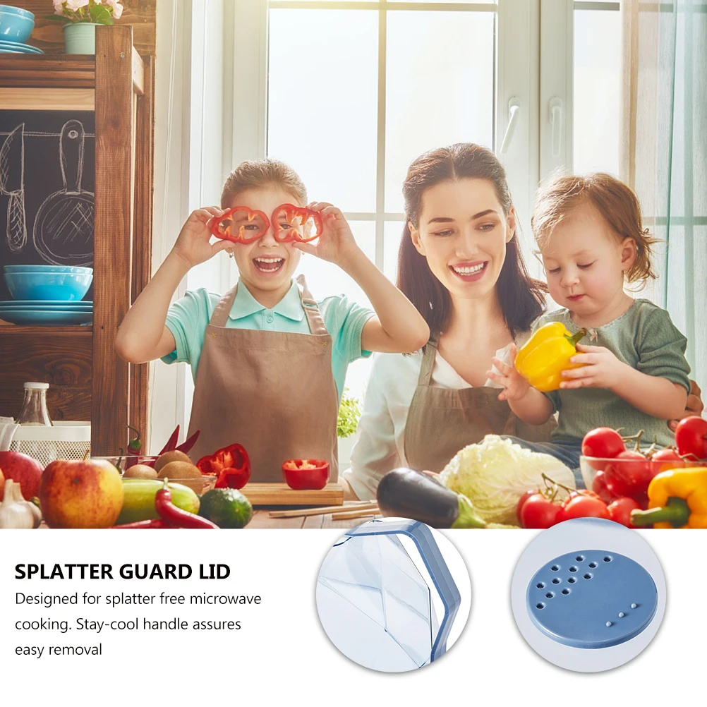 

Splatter Guard Lids Heat Resistant Microwave Oil Proof Food Covers Stay Cool Handles Stackable Plastic Bowl Covers For Leftovers