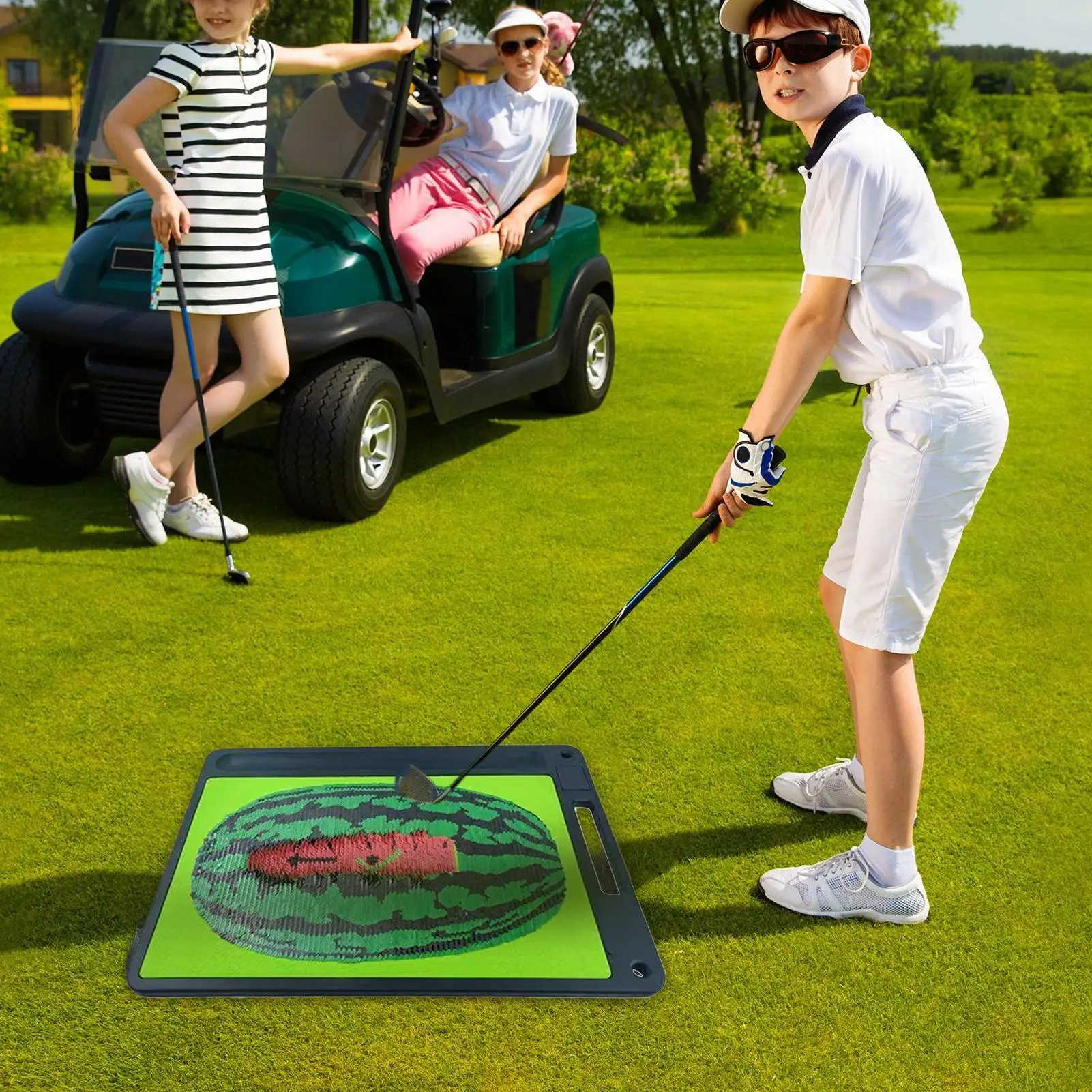 Golf Turf Practice Mat Golf Trainer With Swing Path Feedback Exerciser Pad With Trace Detection For Swing Improvement Outdoor