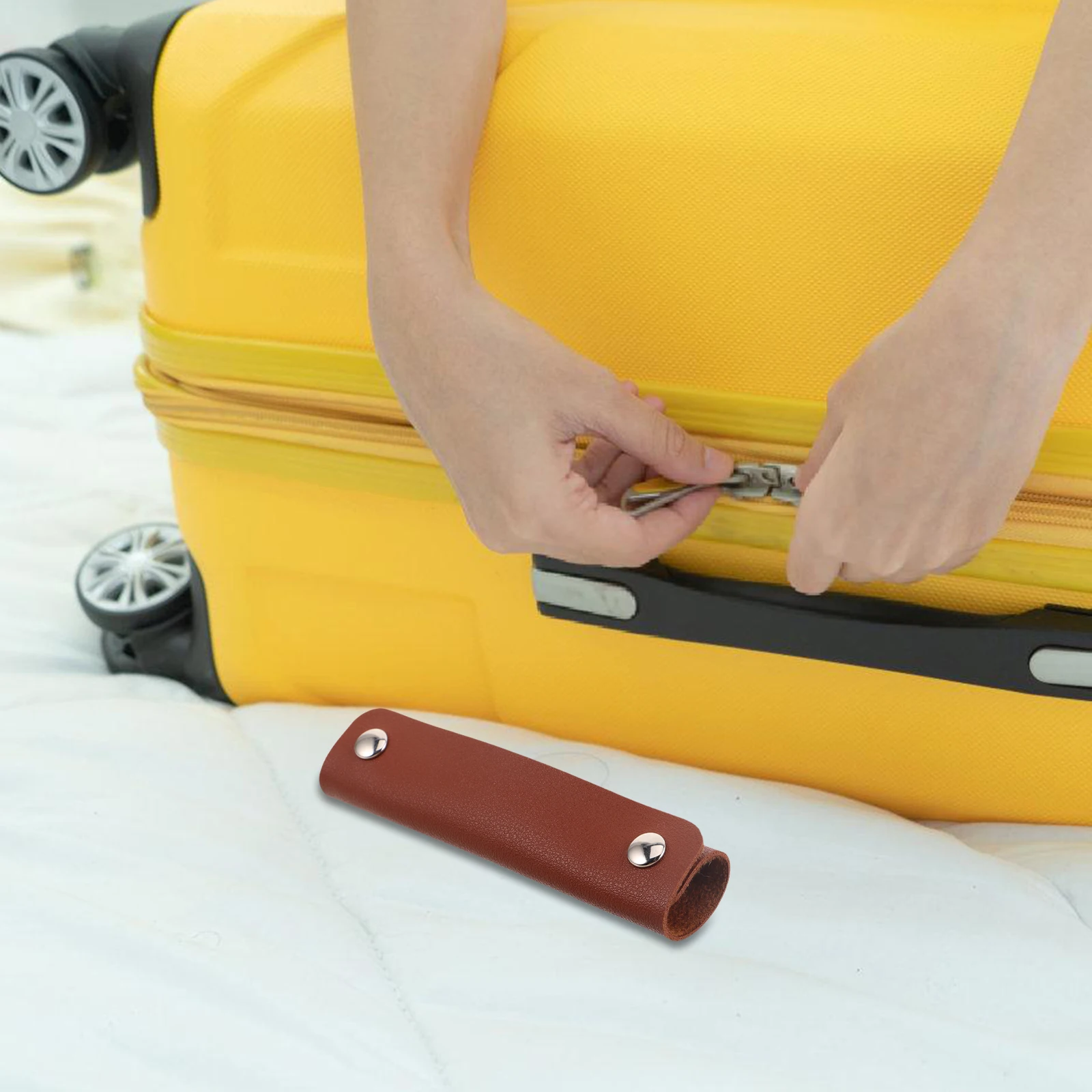 

2pcs Luggage Handle Wrap Pu Protective Sleeve Anti-Chafing Comfortable Travel Suitcase Trolley Bag Grip Cover Replacement Part