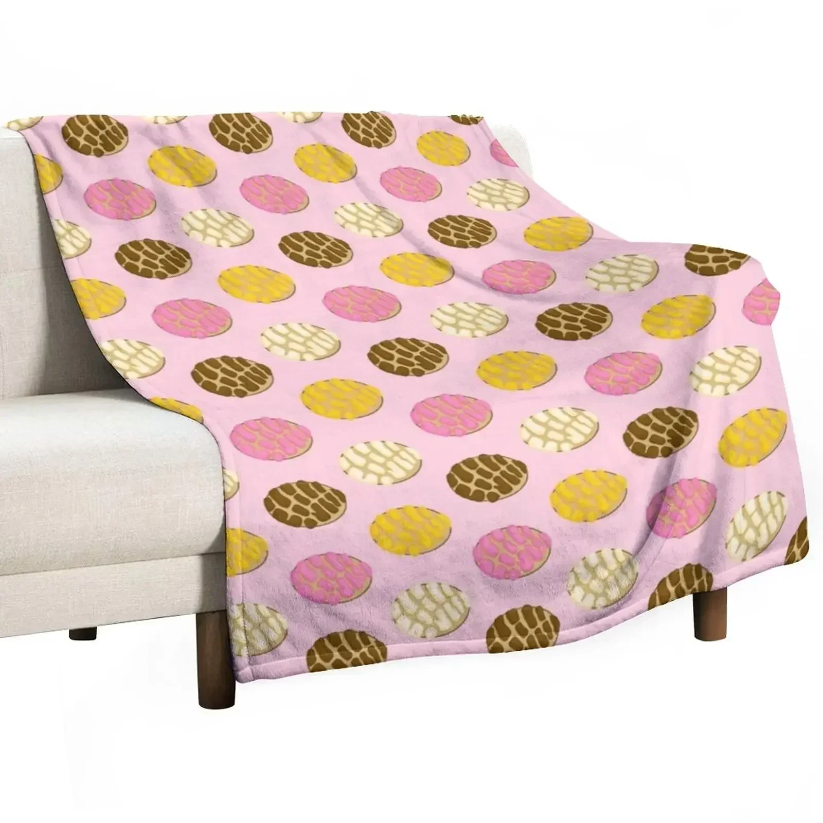 Latino Concha Mexican Bread Pan Dulce Pink Throw Blanket Warm Luxury For Decorative Sofa Flannels Blankets