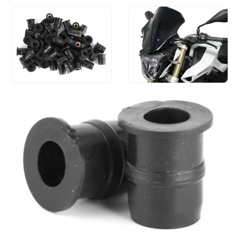 M5 Rubber Nuts 5mm Metric Motorcycle Windscreen Fairing Fastener Fixing Tool50Pcs