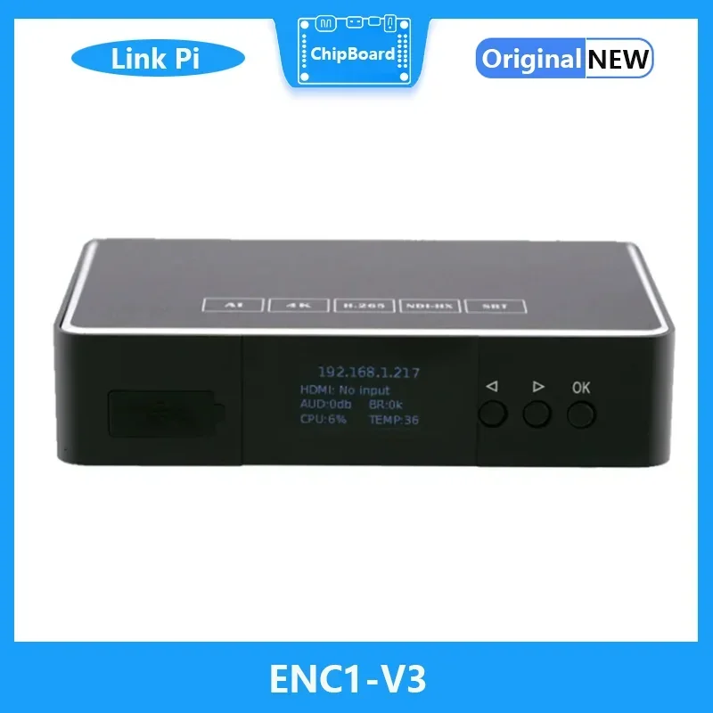 

Link Pi ENC1-V3 HDMI кодировщик NDI декодер 4K 1080P SRT RTSP/RTMP/HTTP/HLS H265 8 ГБ eMmc прямой трансляции