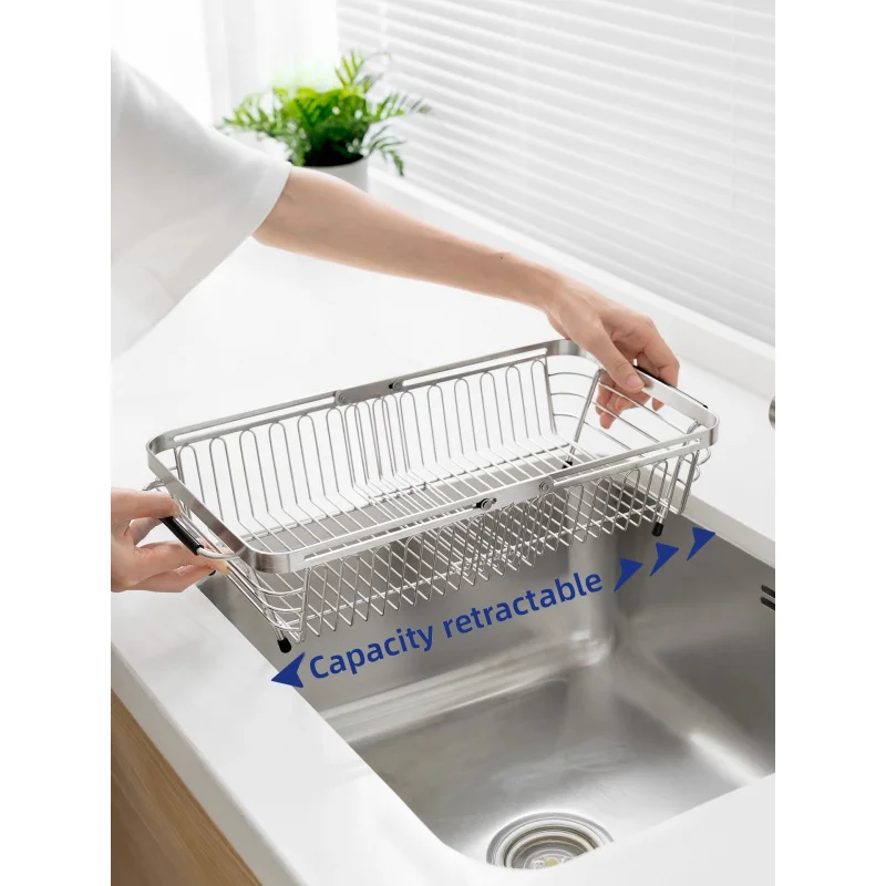 

Extendable Draining Basket Stainless Steel Folding Drain Basket Fruit Vegetable Washing Vegetable Washing Basin Strainer
