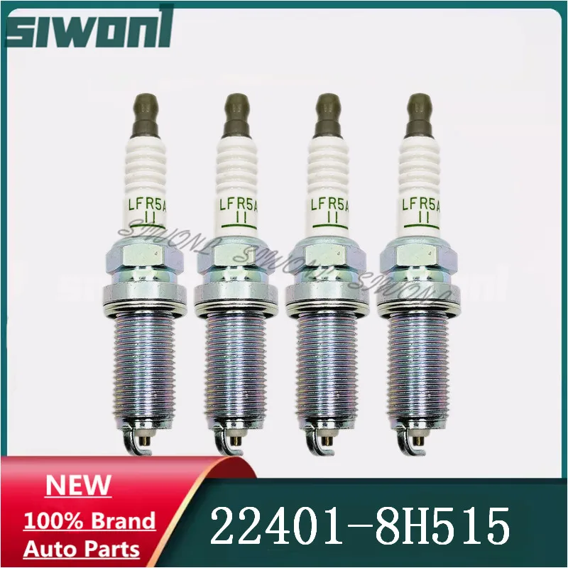 4pcs Spark Plug 22401-8H515 LFR5A-11 For NNissan Armada Almera N16 V10 X-Trail T30 Premera P12 LFR5A11 224018H515