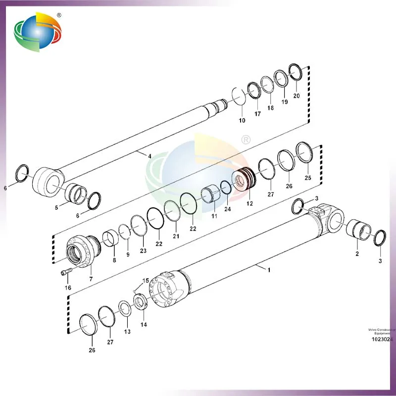 

VOE 14589726 VOE14589726 VOE14559022 VOE 14559022 BOOM CYLINDER SEAL KIT FOR VOLVO HEAVY WHEEL EXCAVATOR EW160C EW160D EW160E
