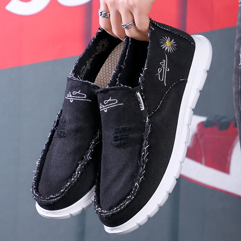 Men\'s shoes new summer fashion breathable canvas casual shoes soft soled anti slip driving shoes Loafers shoes