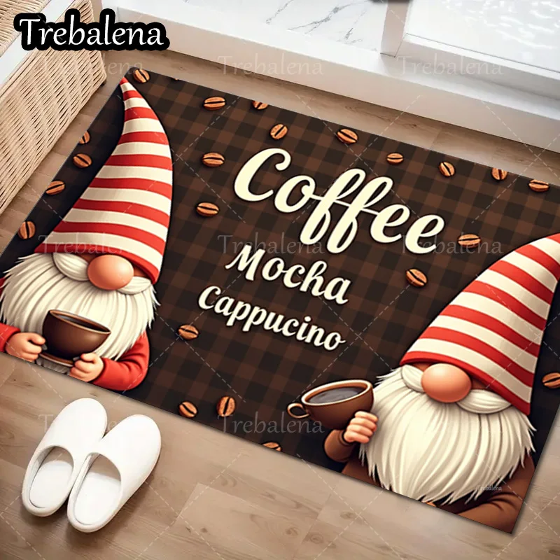 1 шт. приветственный дверной коврик Рождественский гном кофейная тема коврик для домашнего декора