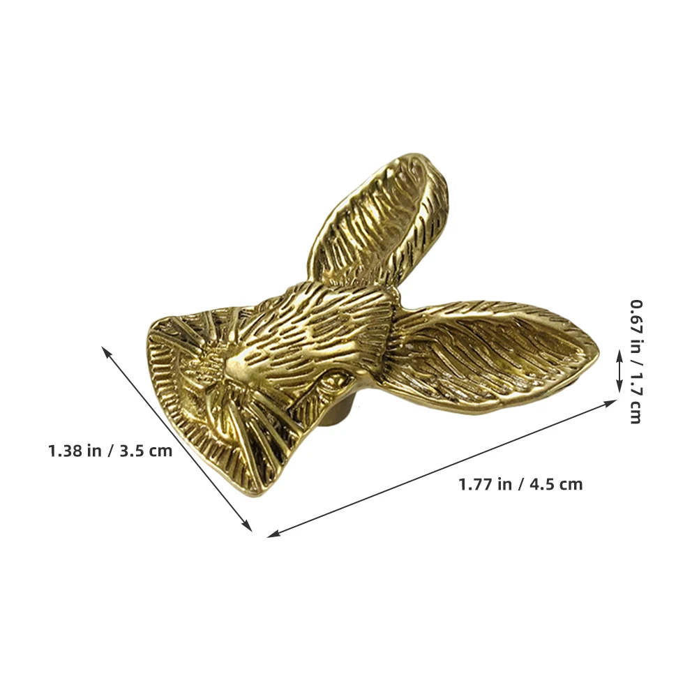 

Rabbit Head Holds Hands Brass Knobs Cabinet Handles Cabinets Door Cute Animal Drawer Pulls