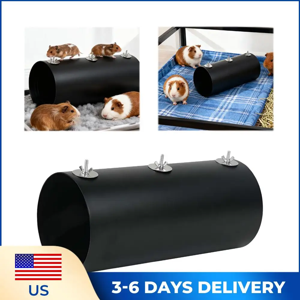 

2 Pack Small Animals Tubes Tunnel Toys for Cage Hideout Portable Rabbit Tunnels Metal Tube Toys for Small Animal Playing Resting