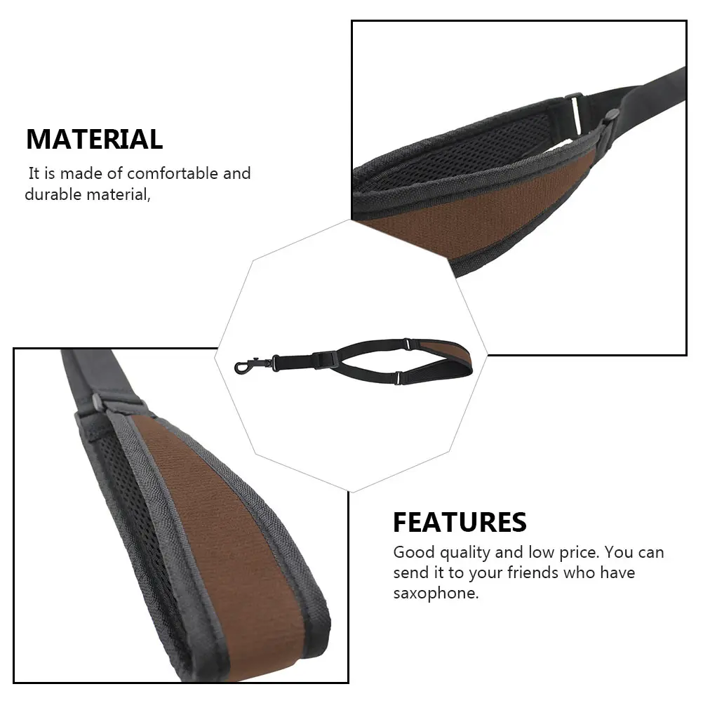 

Saxophone Strap Harness Accessories Lanyard Moderate Softness Elastic Shoulder for Adjustable Straps Cotton Breathable