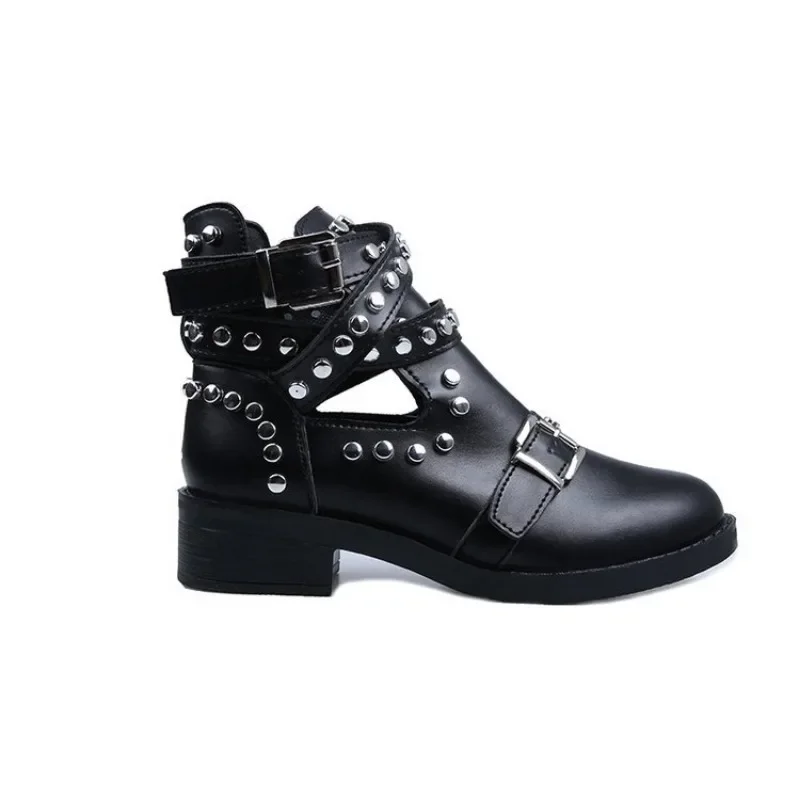 Rivet Women\'s Shoes 2024 Hot Sale Closed Toe Women\'s Sandals Rome Casual Sandals Women Hollow Platform Wedges Shoes Female